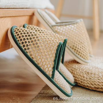 Sandalias transpirables tejidas de algodón de lino de verano